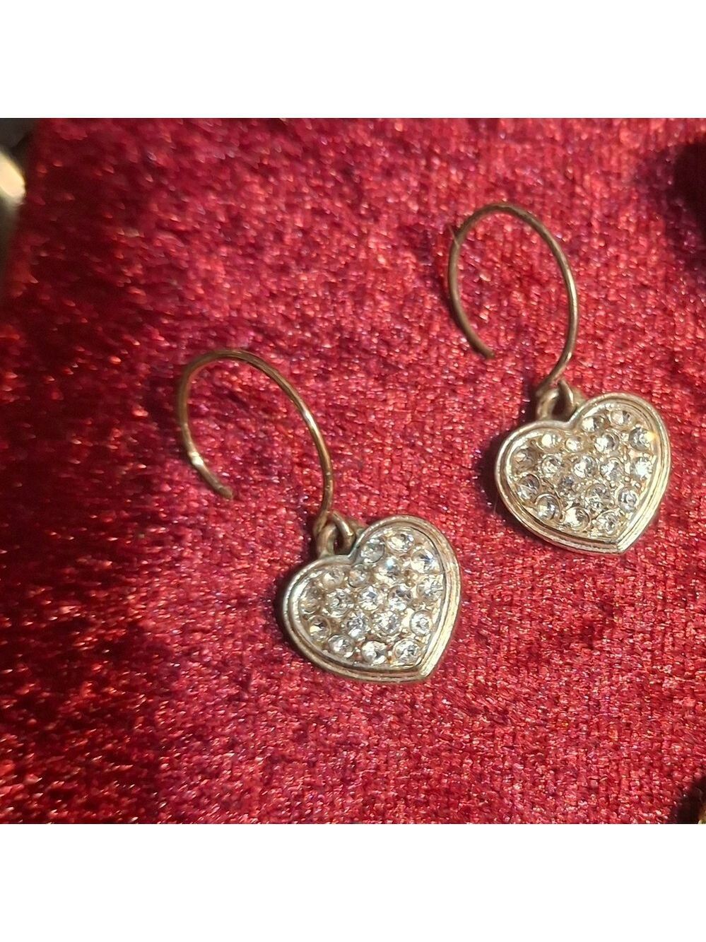 Napier Silver Crystal Heart Earrings
